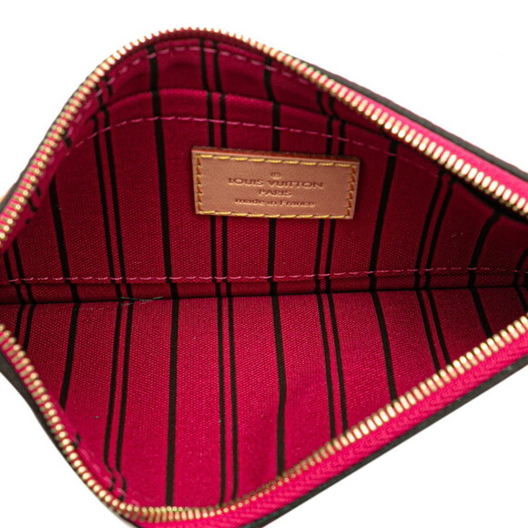 LOUIS VUITTON Brown Leather Neverfull Pouch - Picture 5 of 10